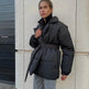 Winter Lapel Waisted Cotton Coat Hooded Winter Jacket women - EX-STOCK Canada