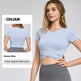 Cross Pleated Yoga Clothing Top Workout Clothes Short Sleeve - EX-STOCK CANADA