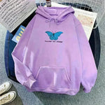 Women Single Butterfly Autumn And Winter Loose Hoodie Pullover sweatshirt - EX-STOCK CANADA