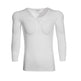 White long-sleeve shirt with built-in bra on a white background
