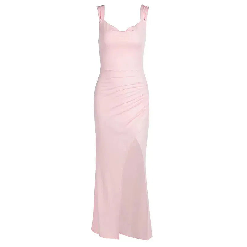 Slim Sleeveless Slit Dress With Back Tie Design Fashion Temperament Dresses For Women Clothing - EX-STOCK CANADA
