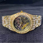 Hip Hop Full Square Diamond Luminous Hollow Mechanical Watch - EX-STOCK Canada