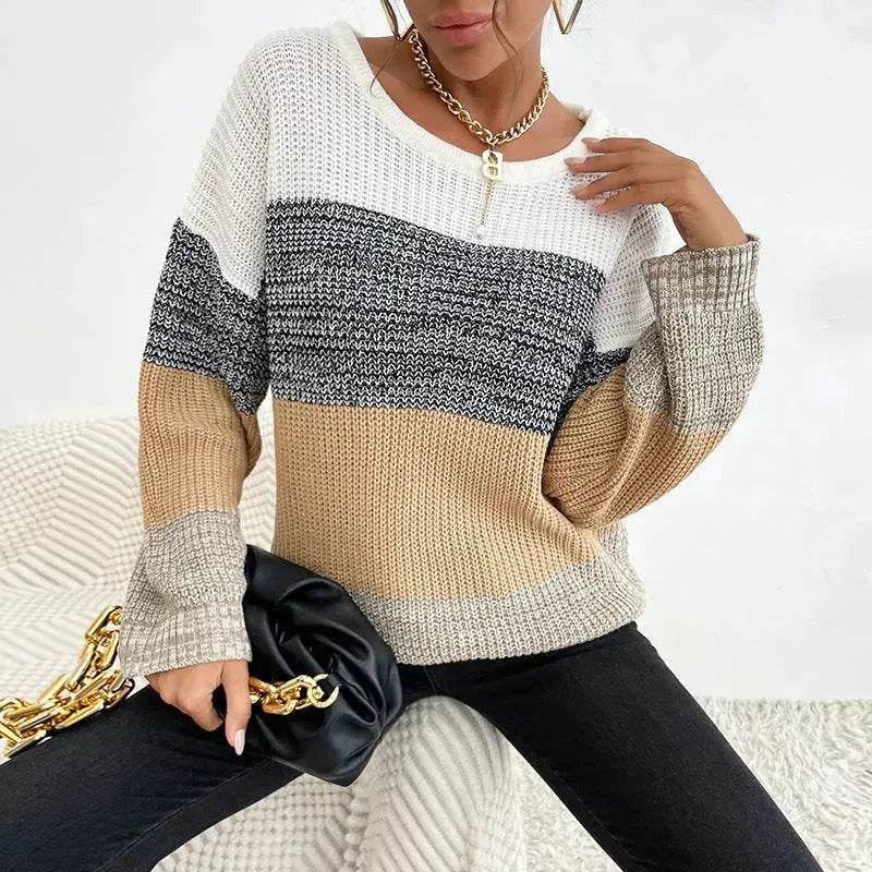 Winter Jacquard Knitted Pullover Sweater Tops for Women - EX-STOCK Canada