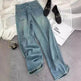 Starry Diamond In The Debris Rhinestone Straight Baggy Jeans Pant For Women - EX-STOCK Canada
