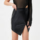 High Fashion Hot Girl Mid Waist Mini Split leather Skirt - EX-STOCK Canada