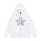 American street Star Printed Hoodie Cardigan unisex for fall winter - EX-STOCK Canada