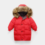 Big Fur Collar Mid-length Medium And Large Children's Clothing Thick Winter Wear Coat - EX-STOCK Canada