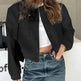 Oversized Fashion Button down Cropped Jacket outwear top for women - EX-STOCK Canada