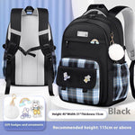 Primary School Student Schoolbag Girls' Plaid Backpack - EX-STOCK Canada