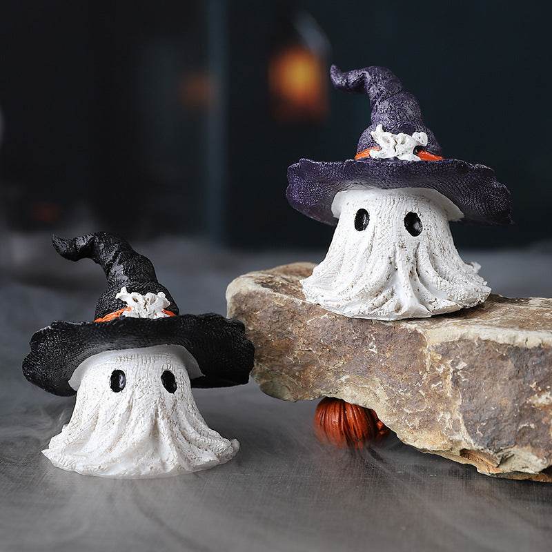 Resin Decoration Halloween Wizard Hat Ghost Ornaments - EX-STOCK Canada