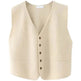 Women Sleeveless V-neck Button Down Knitted Vest Cardigan - EX-STOCK Canada