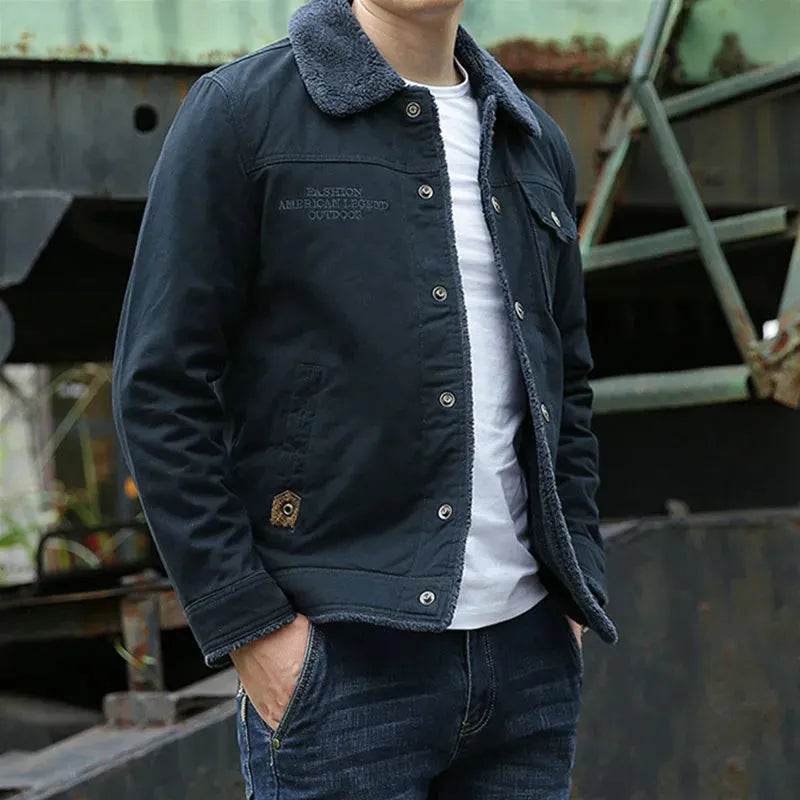 Men's Cotton Jacket Plus Velvet Thickening Outwear Winter Coat Clothing - EX-STOCK Canada
