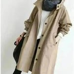 Women Casual Style Hoodie Windbreaker Mid-Length Long-Sleeved waist Jacket - EX-STOCK CANADA