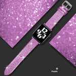 Leather Single Ring Glitter Buckle Couple Watch Strap Suitable for Apple Watch - EX-STOCK Canada