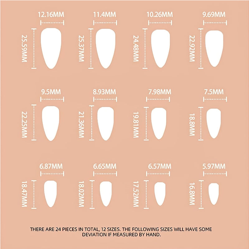 24 PCS Green Star Nail Art, Length Long Water Pipe Fake Nails, Had Nail Tips False Nail EX-STOCK Canada 