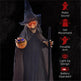 6.2' Life Size Decoration Animatronic Witch W Broomstick Outdoor Halloween, Sound  Motion Activated W Light Up Eyes EX-STOCK Canada 