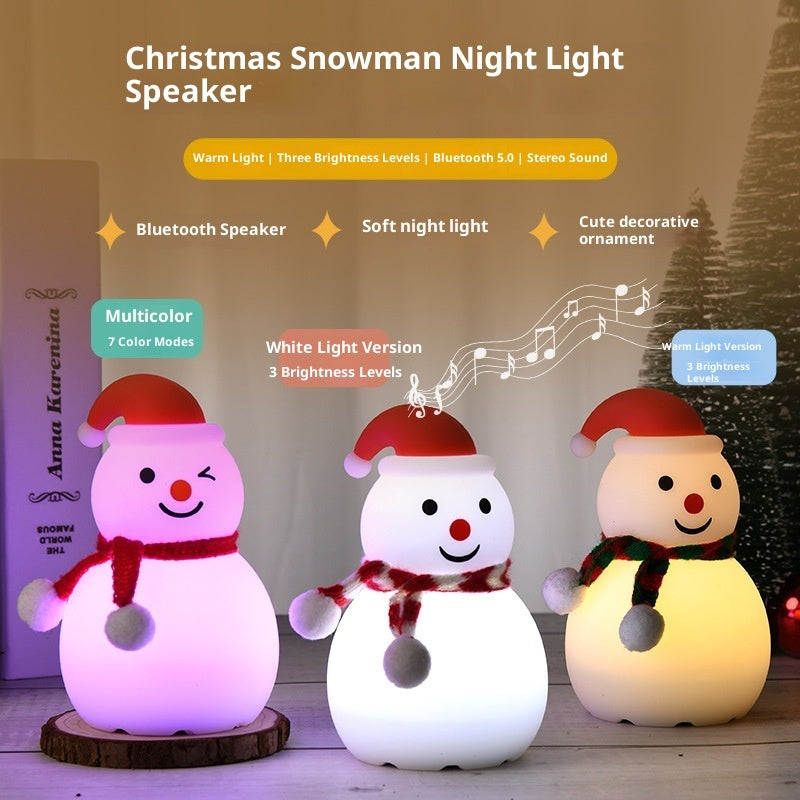 Christmas Snowman Night Light Silicone Bluetooth Audio Small Night Lamp EX-STOCK Canada 
