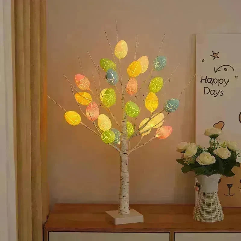 Easter Decoration 60cm Birch Tree Home Easter Egg LED Light Gift Spring Party Tabletop Ornaments Light Easter Party Kids Gifts - EX-STOCK CANADA