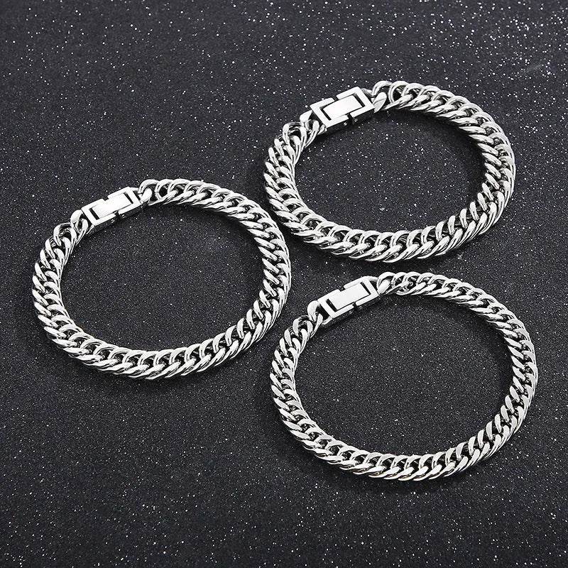 Cuban Link Chain Trimming Chain Jewelry Buckle Titanium Steel Bracelet - EX-STOCK Canada