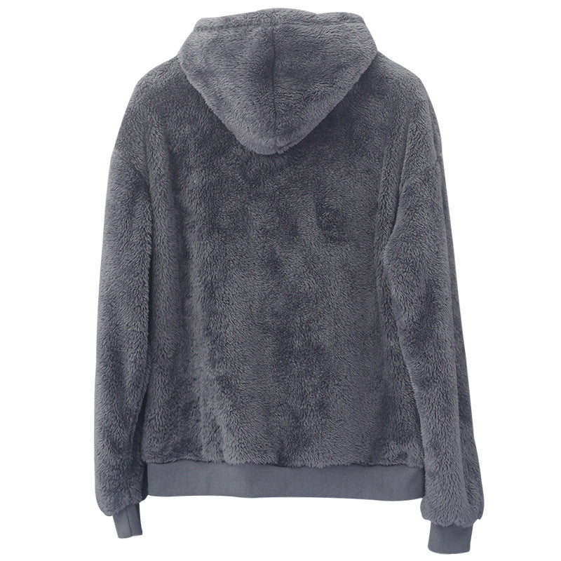 Double-sided Velvet Hooded Sweater Men's Plush Sweatshirt With Pockets EX-STOCK Canada 