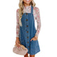 Loose Mini Denim Brace Jeans Jumper Dress - EX-STOCK CANADA