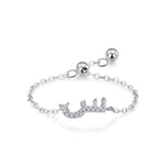 S925 Sterling Silver Niche Style Arabic Letters Pull-out Chain All-match Stackable EX-STOCK Canada 