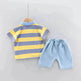 Boys' Summer Short Sleeve Korean Style Lapel Polo Shirt and Short Pant Two piece for boys - EX-STOCK Canada
