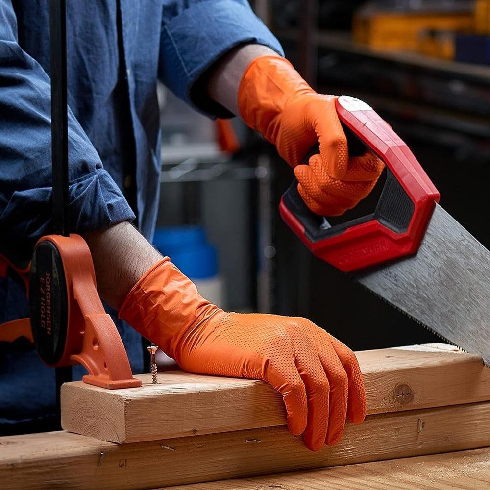 Thickened Diamond-textured Disposable Nitrile Protective Gloves 