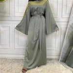 Fashion Embroidered Satin Abaya Dress Middle East Fancy Plain Dubai Abaya - EX-STOCK Canada