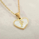 26 Letter Heart-shaped Necklace White Shell Love Clavicle Chain Fashion Personalized Necklace For Women Jewelry Valentine's Day - EX-STOCK CANADA