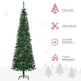 6.5ft Pencil Christmas Tree, Artificial Christmas With Pine Needles, Realistic Branches, Pine Cones, Metal Base, Green EX-STOCK Canada 