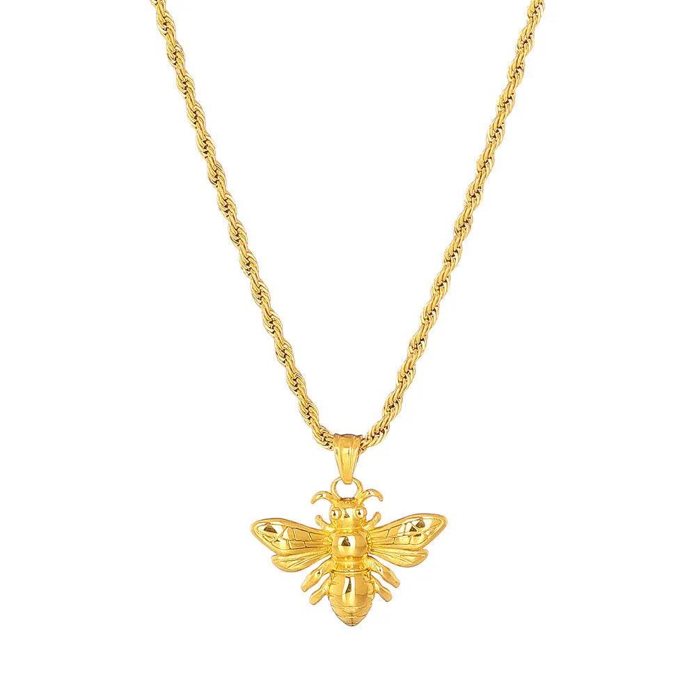 Titanium Steel Bee Necklace Stainless Steel gold - EX-STOCK Canada