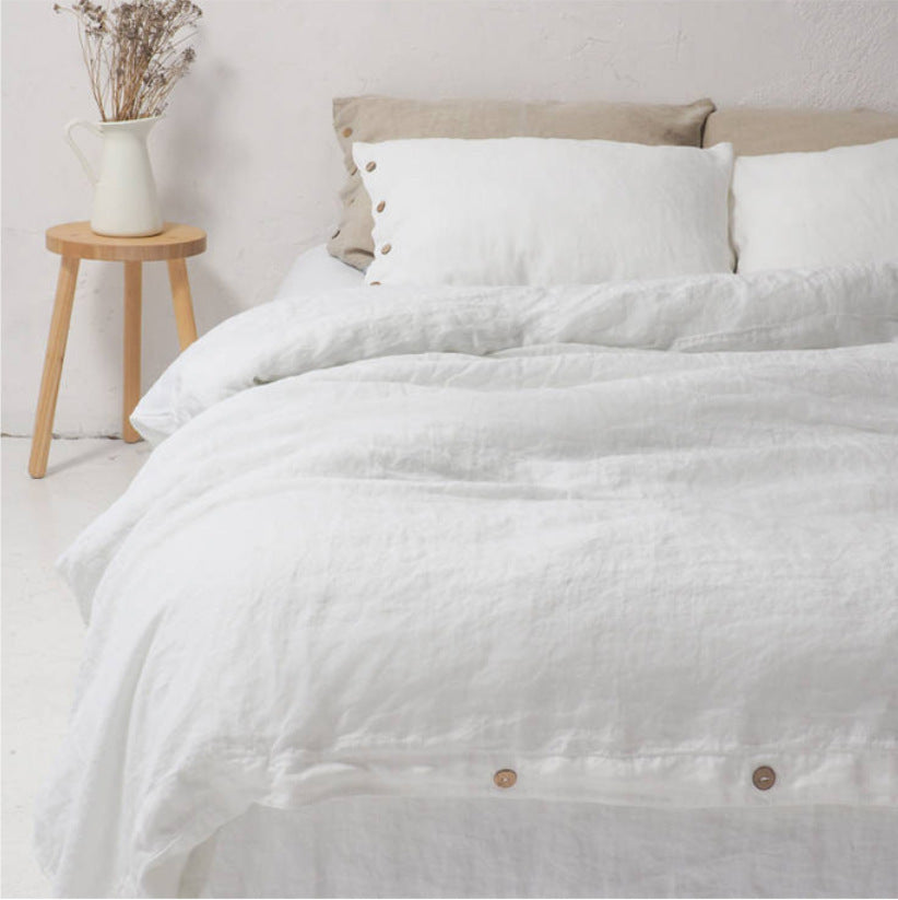 Pure Linen Bed Sheet Duvet Cover Washed Fabric EX-STOCK Canada 