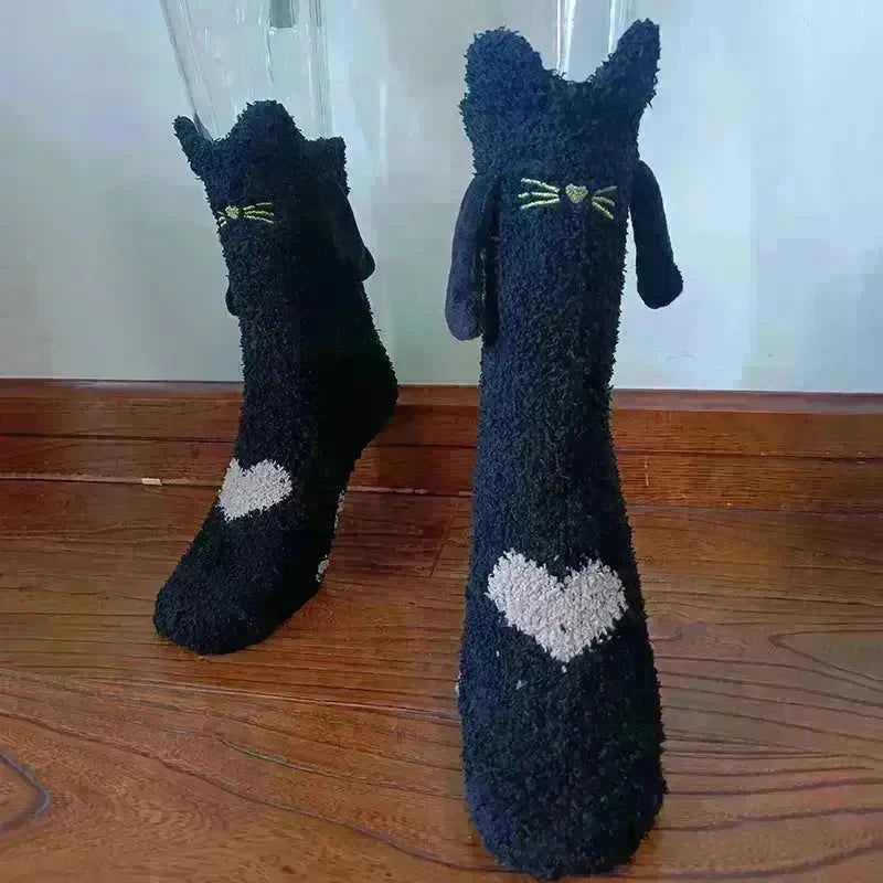 Soft Carton Christmas-themed Fleece Winter Home socks for Women - EX-STOCK CANADA