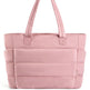 Pink Large Capacity Quilted Puffer Tote Bag for Women – Multi-Pocket Shoulder Bag | 9 Colours