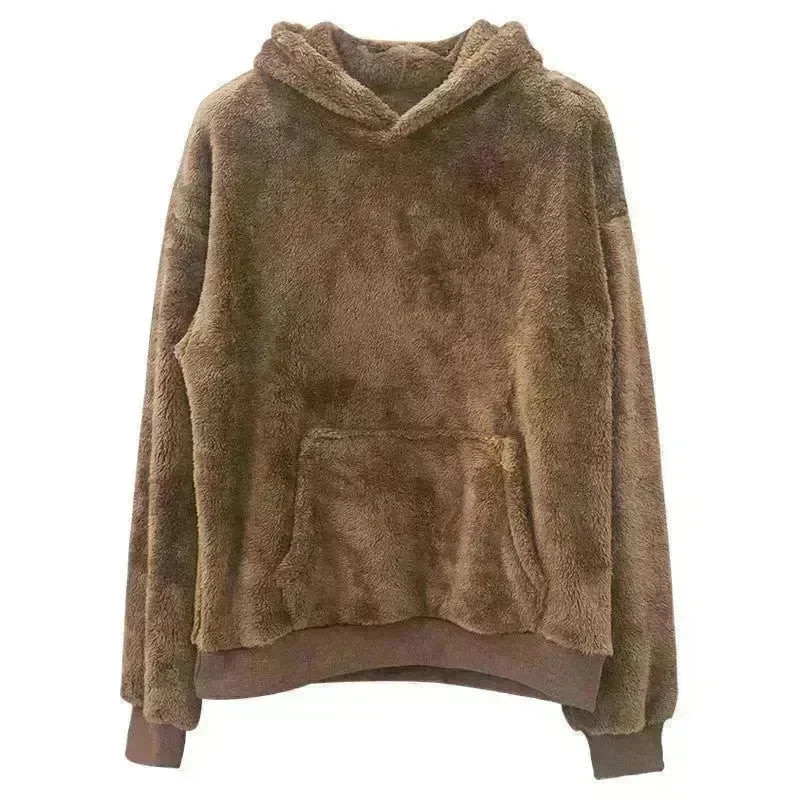 Men Winter New Double-sided Velvet Fleece Pocket Hoodie Sweatshirt Pullover - EX-STOCK CANADA