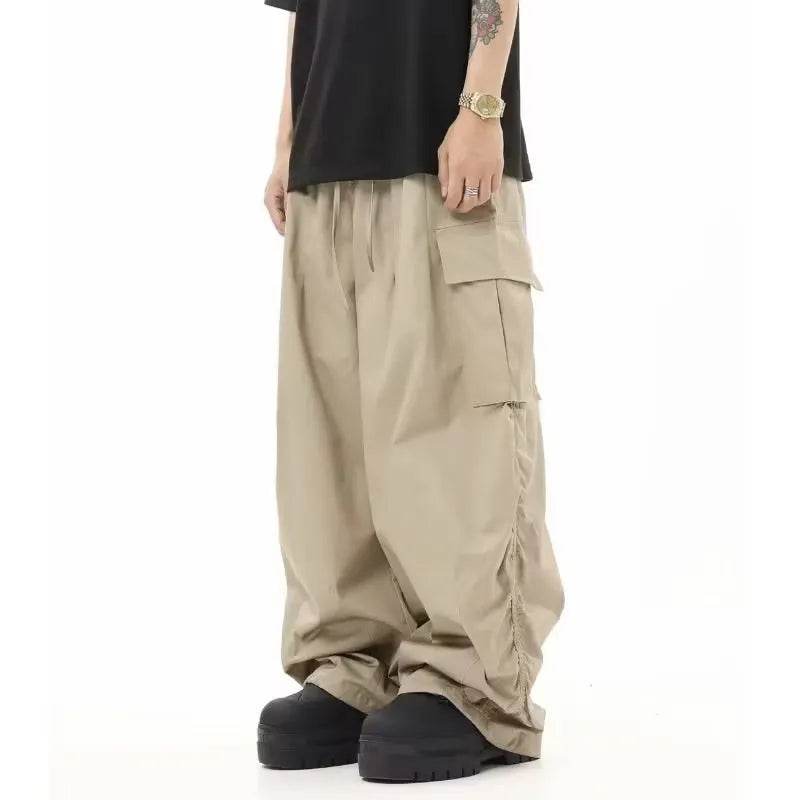 American Vintage Crumpled Multi-pocket Loose Baggy Cargo Pants Men - EX-STOCK Canada