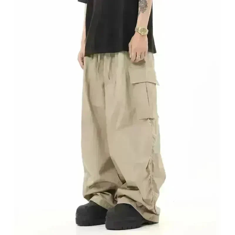 American Vintage Crumpled Multi-pocket Loose Baggy Cargo Pants Men - EX-STOCK CANADA