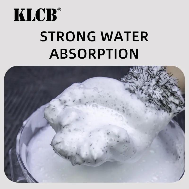 KLCB Soft Double-sided Coral Fleece Car Cleaning Towel Ultra-fine Fiber Scientific Car Washing Dust Without Damaging The Car Five-finger Car Washing Gloves EX-STOCK