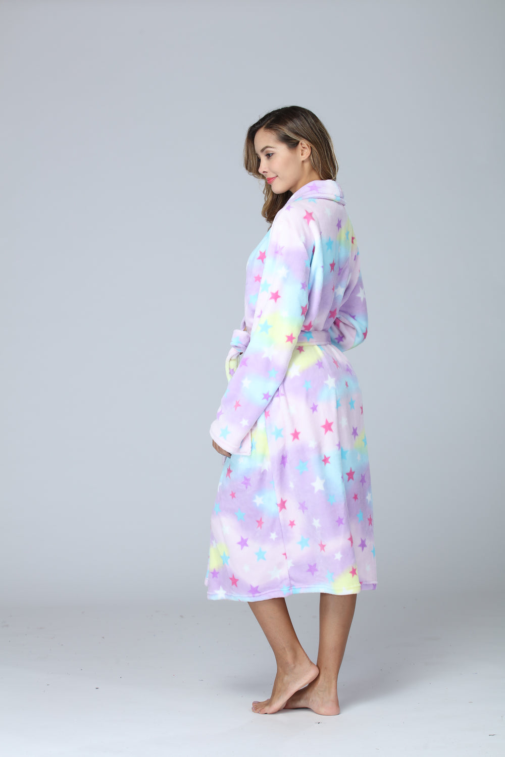 رونغتاي للنساء روب طويل من الفرو الصوفي، قميص نوم سميك مع قبعة وجيوب، ملابس نوم ناعمة للرجالEX-STOCK Canada 