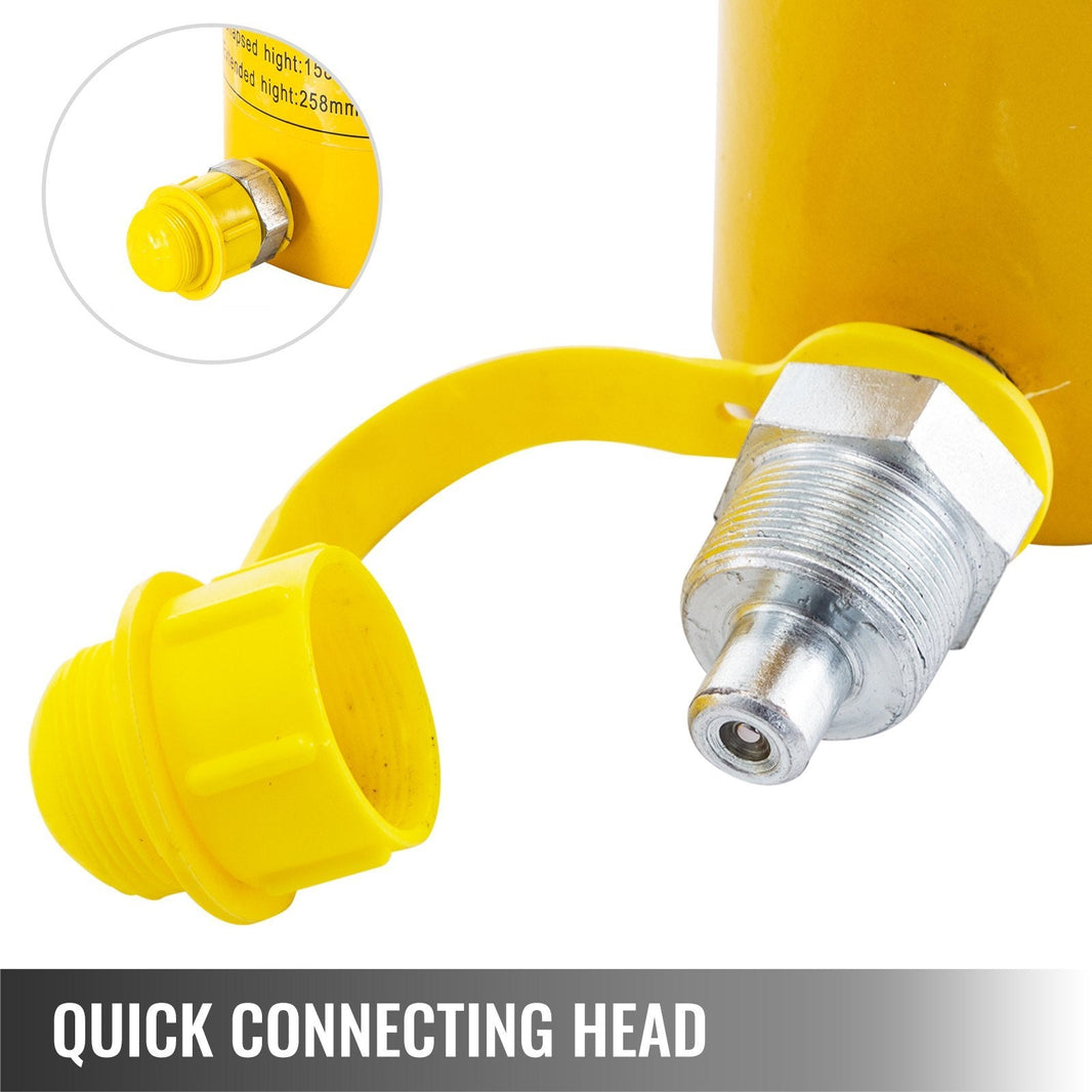 50T 6In Stroke Hydraulic Cylinder Jack Solid Single Acting Hydraulic Ram Cylinder 150mm Hydraulic Lifting Cylinders For Bending, Straightening And Pulling On Trucks, Tractors And Heavy Equipm EX-STOCK