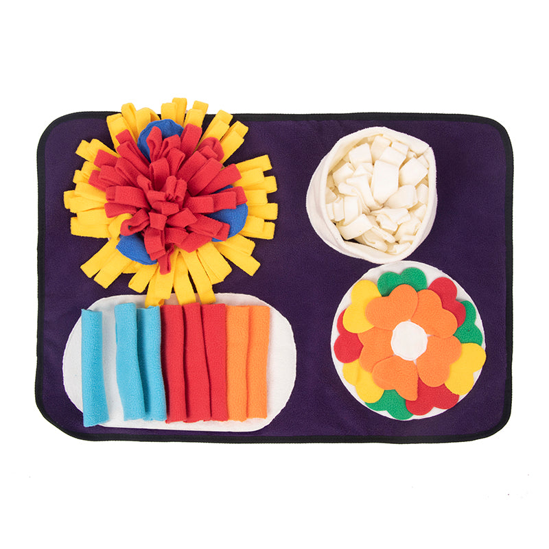 حصيرة البحث عن الطعام التفاعلية للكلاب على طراز المهرجان الإيطالي، تشجع مهارات البحث الطبيعي عن الطعام، متينة وقابلة للغسل في الغسالة، مناسبة للكلاب الكبيرة والمتوسطة والصغيرة 