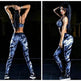Dark Blue Printed Tight Gym Leggings - EX-STOCK Canada