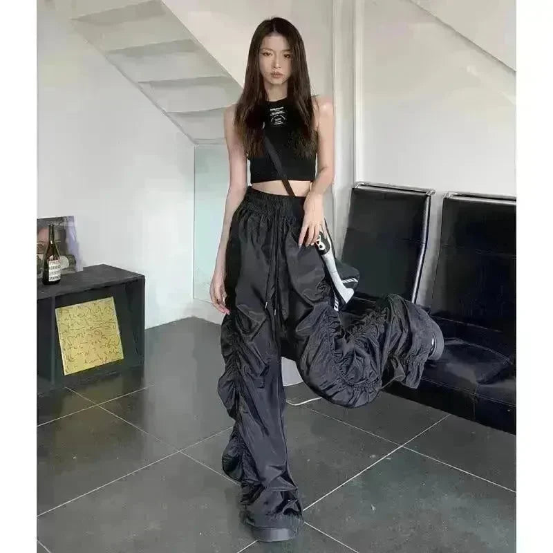 Dark Loose Mop High-waisted Trousers Women - EX-STOCK CANADA