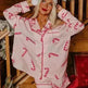 Satin Printed Santa Claus Two-piece Suit Home - EX-STOCK CANADA