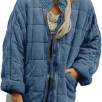 Casual Winter Cotton Padded Loose Pockets Long Sleeved Jacket Women - EX-STOCK CANADA