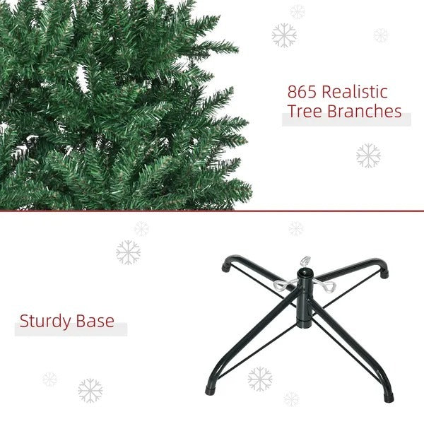 6.9ft Artificial Christmas Tree W Metal Stand Spruce Branch Tips Green EX-STOCK Canada 