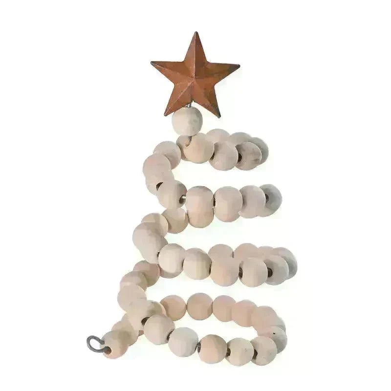 Creative Wooden  DIY Twine Wooden Bead Christmas Tree decorations Ornaments - EX-STOCK CANADA