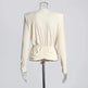 Top Fashion Swing pleated draping cowl neck blouse top - EX-STOCK CANADA
