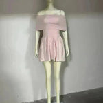 European And American Women Style Beach Holiday Party Cocktail Off Shoulder Mini Skater Dress for Ladies - EX-STOCK CANADA